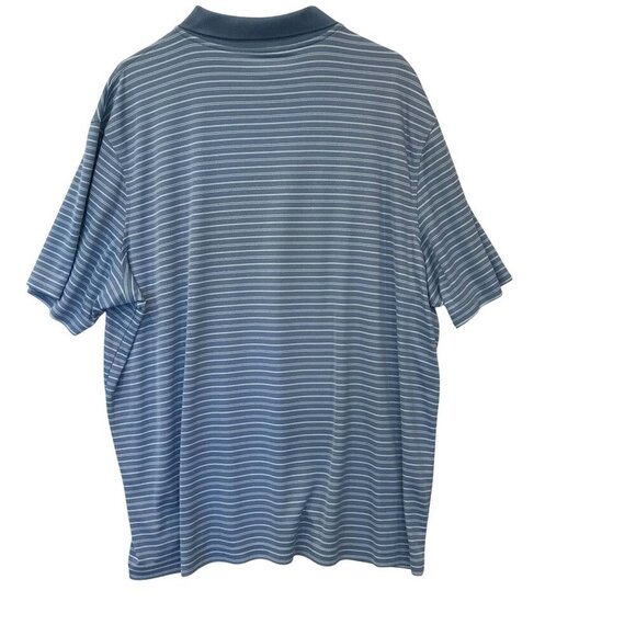 Croft & Barrow Men's 2-Button Golf Polo Shirt Se XXL in Blue Stripes Activewear - Picture 7 of 13